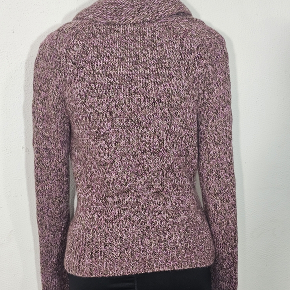 Ann Taylor Marled Purple Button-Up Cardigan - Picture 3 of 16